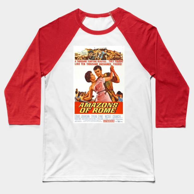 Vintage Movie Poster - Amazons of Rome Baseball T-Shirt by Starbase79